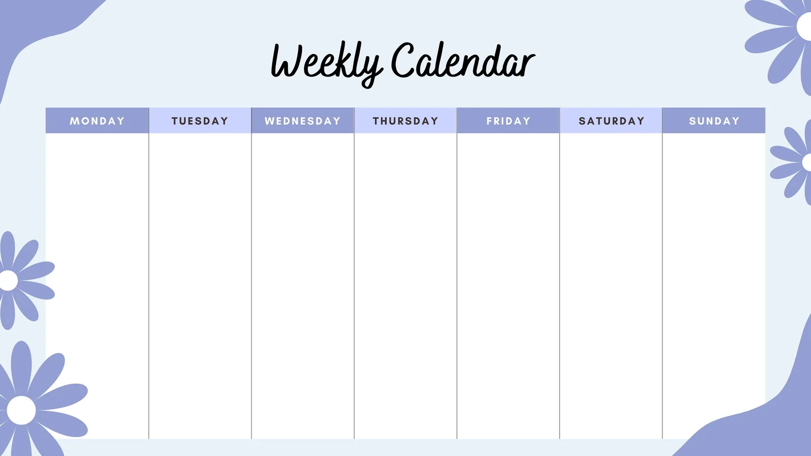 weekly Calender